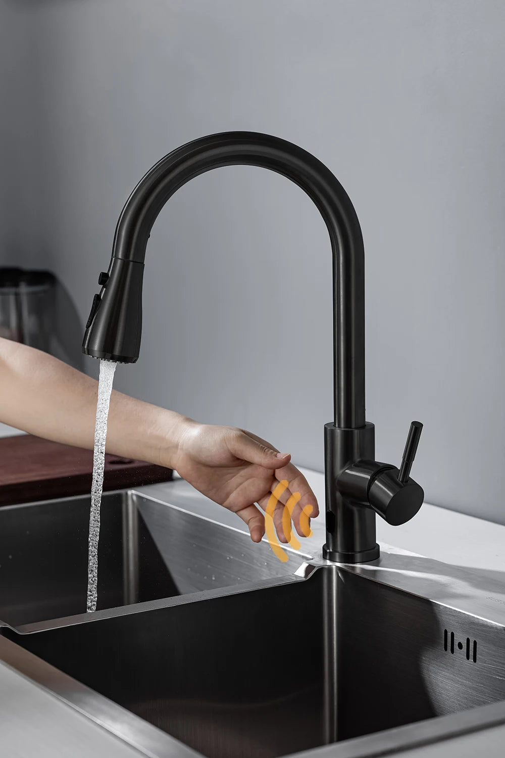 Smart Touchless Kitchen Faucets Crane For Sensor Kitchen Water Tap Sink Mixer Rotate Touchless Faucet Sensor Water Mixer