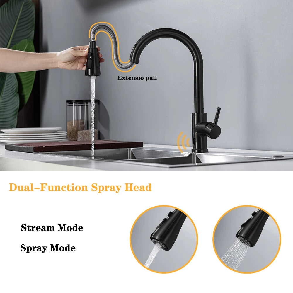 Smart Touchless Kitchen Faucets Crane For Sensor Kitchen Water Tap Sink Mixer Rotate Touchless Faucet Sensor Water Mixer
