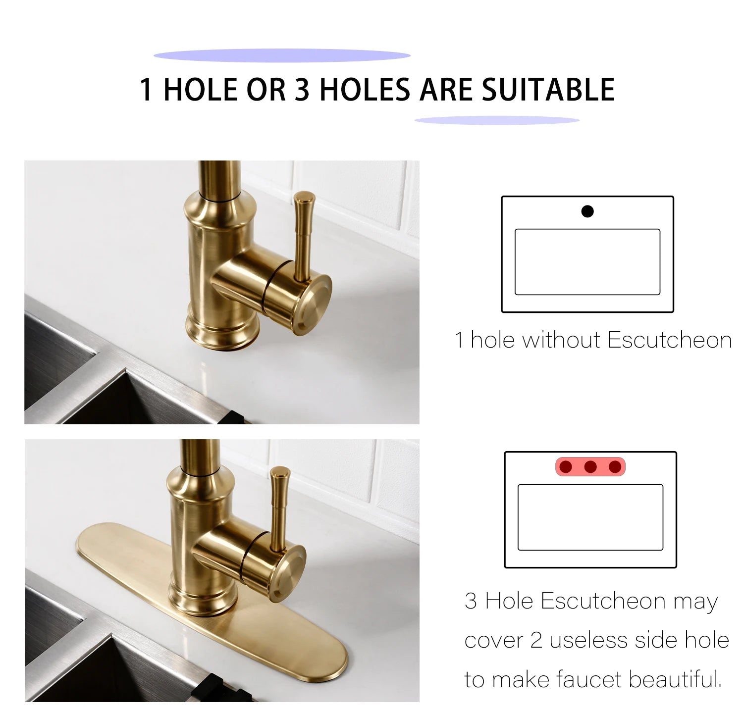 Touch Sensor Brushed Gold Brass Deck Mounted Kitchen Faucet 3 Function Single Handle Pull Out Mixer Hot and Cold Water Taps