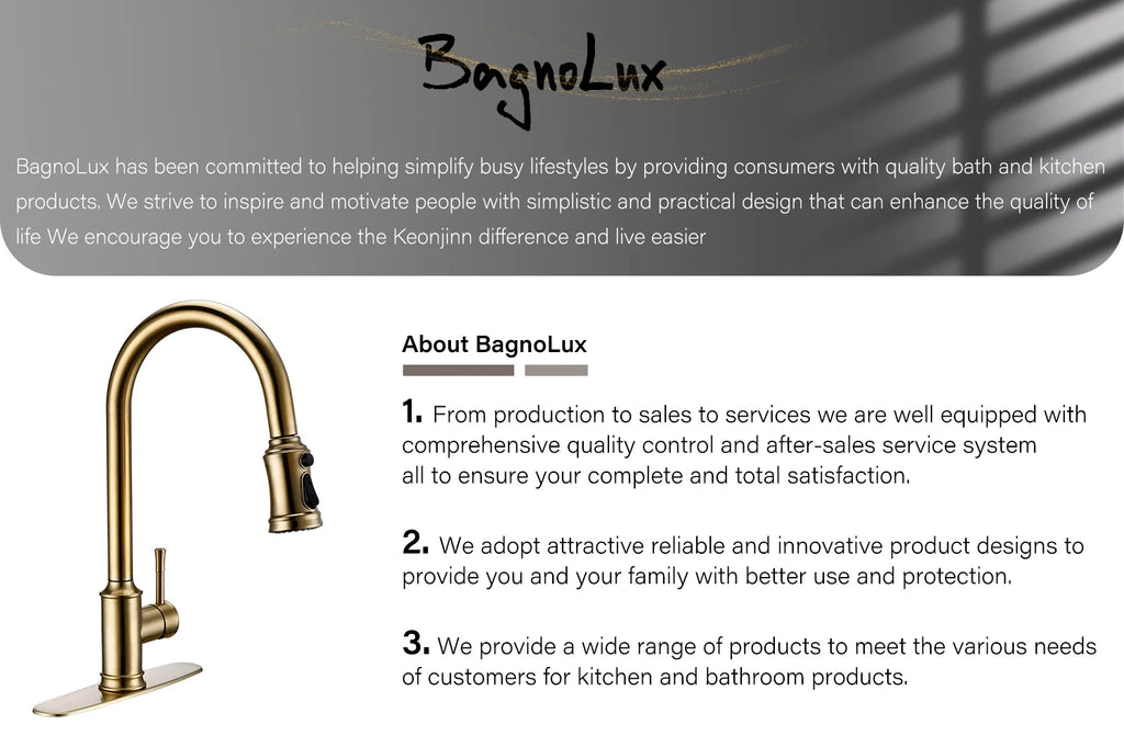 Touch Sensor Brushed Gold Brass Deck Mounted Kitchen Faucet 3 Function Single Handle Pull Out Mixer Hot and Cold Water Taps
