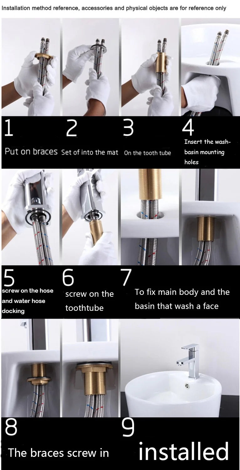 Basin faucet bathroom washbasin faucet hot and cold basin sink faucet bathroom faucet brushed gold faucet