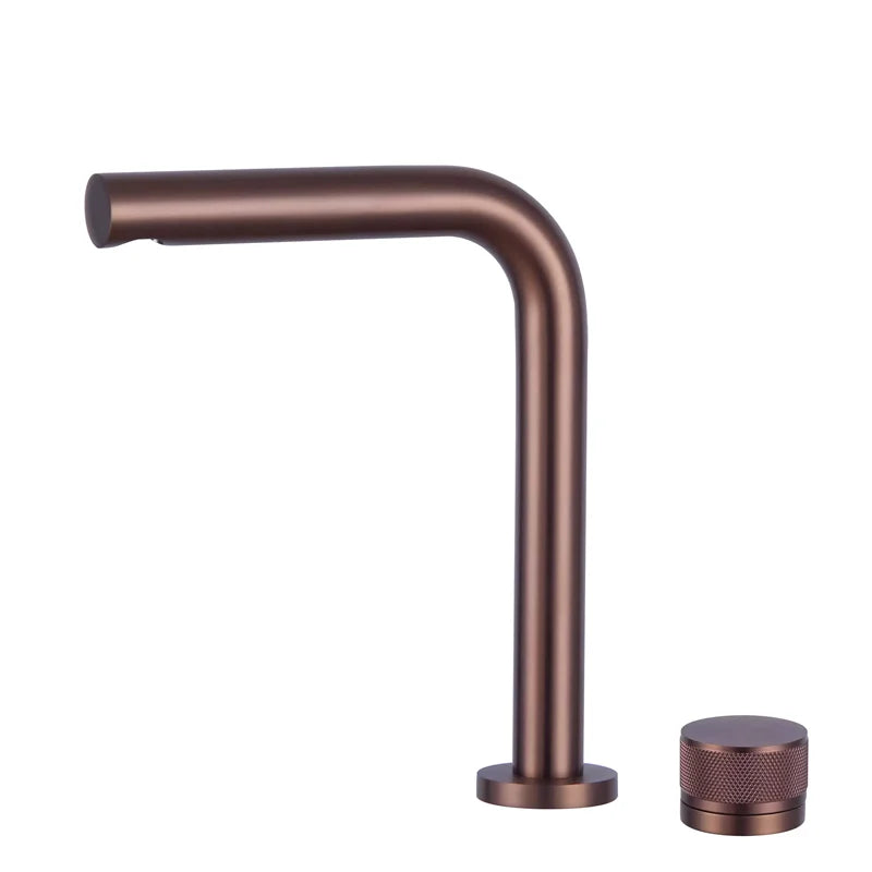 Brushed Rose gold Basin faucet two holes Gun Grey Widespread bathroom faucet Brushed Gold sink tap rotating widespread basin Tap