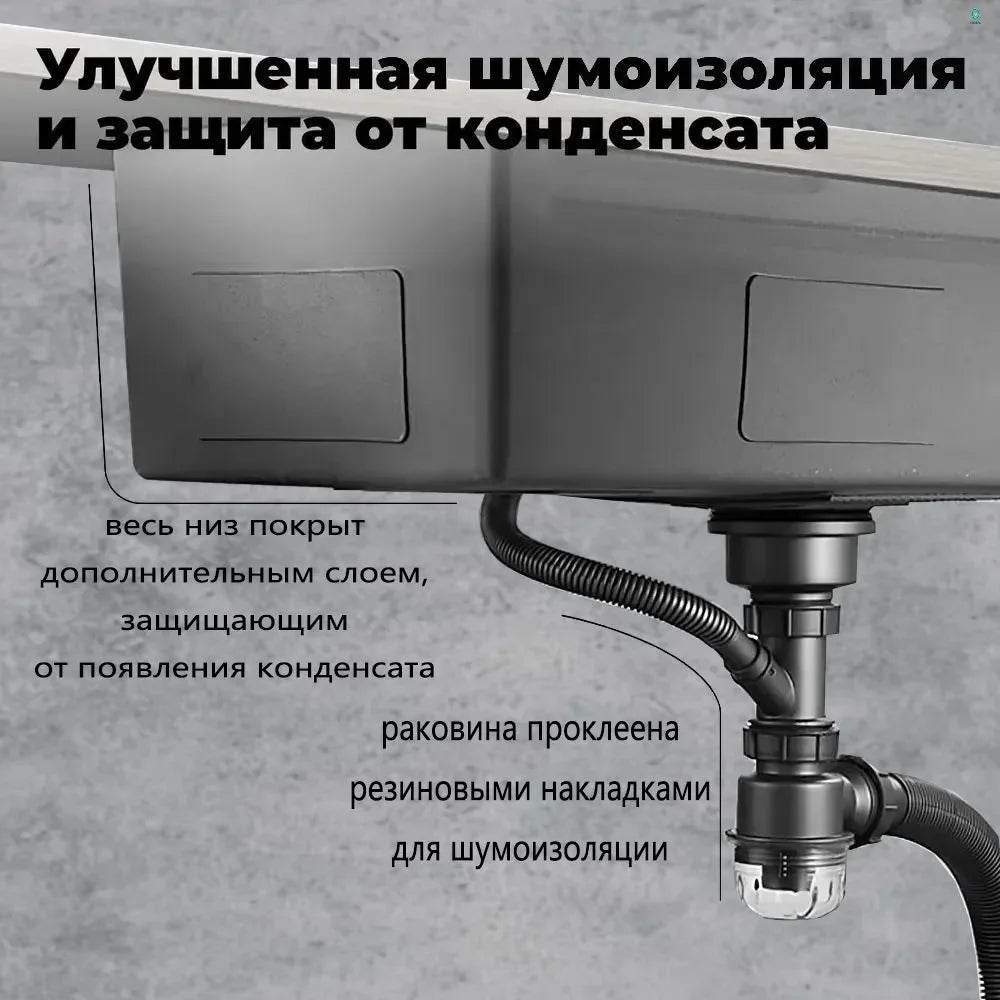 Smart Sink Waterfall Brass Faucet Intelligent Stainless Steel Multifunction Large Single Wash Basin Whale Rain Sink Kitchen Sink