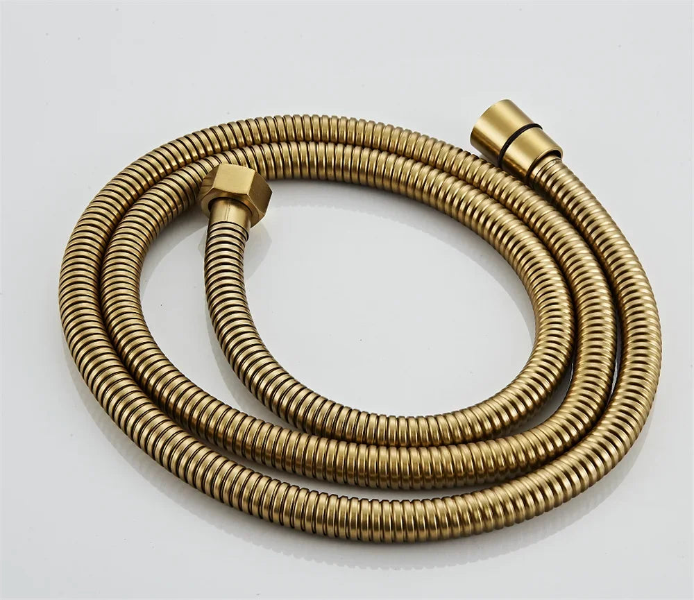 Black Bathtub Faucet Set Floor Decked Brushed Gold Brass Waterfall Bathtub Mixer Morden Style Gold Bathroom Taps