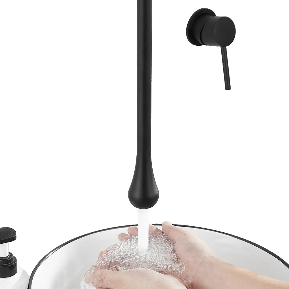 Water Drop Ceiling Mounted Bathroom Faucet Solid Brass Wall Mounted Hot Cold Water Sink Mixer Tap for Basin Bathtub