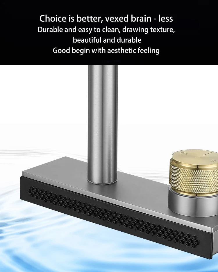 304 Stainless Steel Kitchen Waterfall Faucet Single-Hole Cold And Hot Water Faucet Can Rotate Multi-function Faucet
