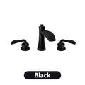 High-End Waterfall Bathroom Sink Faucet 3 Holes 2 Handle Brass Vanity Bathtub Mixer Basin Faucets Widespread Washbasin Water Tap