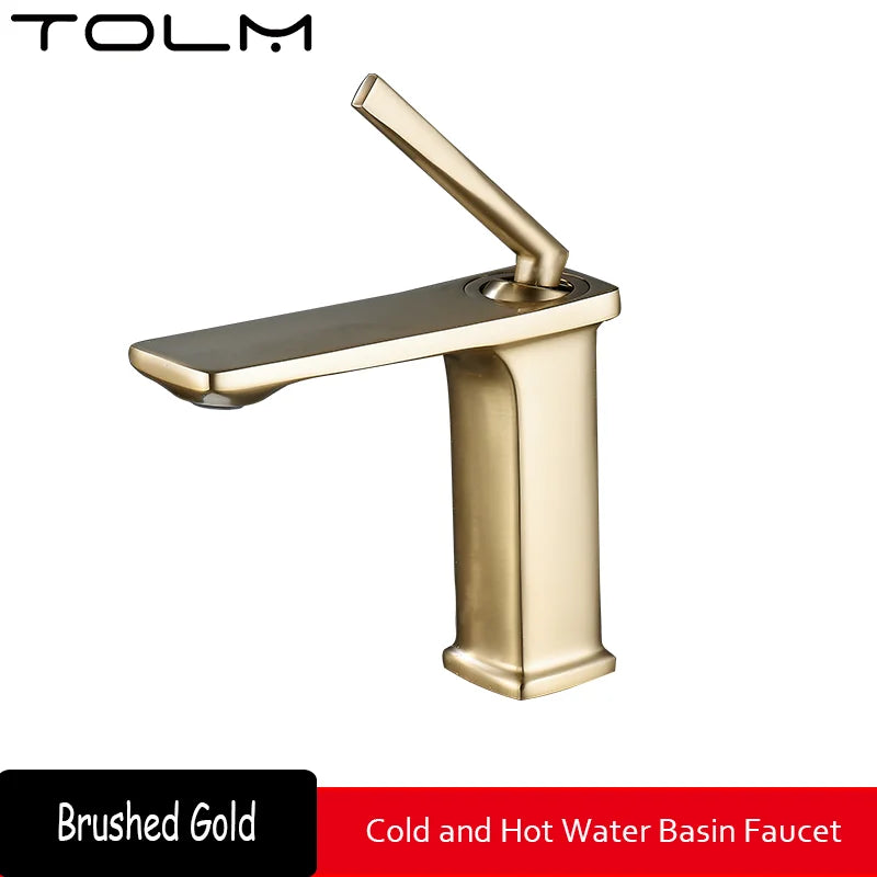 Basin faucet bathroom washbasin faucet hot and cold basin sink faucet bathroom faucet brushed gold faucet