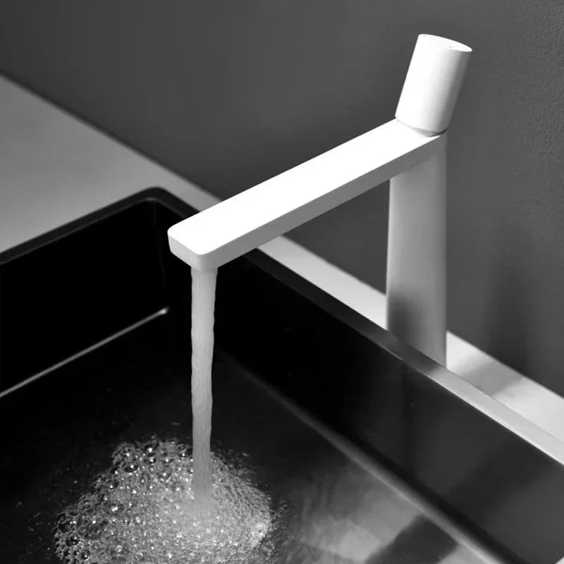 Bathroom Sink Faucet Single Hole Tall High Lavatory Vanity Basin Mixer Tap Commercial Modern Commercial Vessel Sink