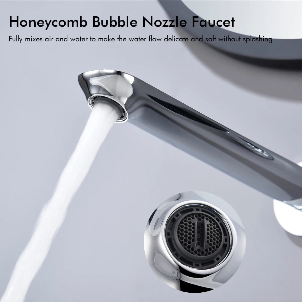 Bathroom wall mounted faucet concealed mixer bathroom wall tap hot and cold wall mixer basin Sink Faucet Single Handle Hot Cold