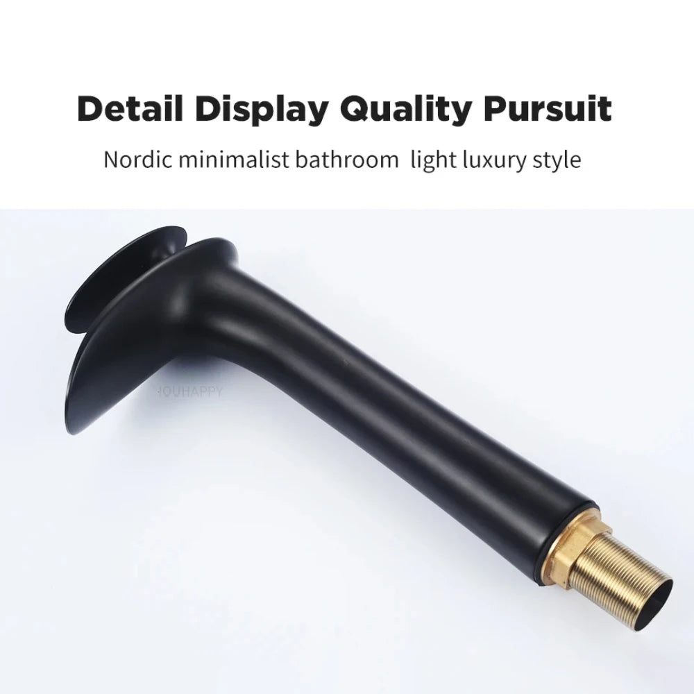 Waterfall Basin Faucet Cold and Hot Hand Washbasin Faucet Single Handle Bathroom Water Tap Desk Mounted Home Basin Mixer Tap