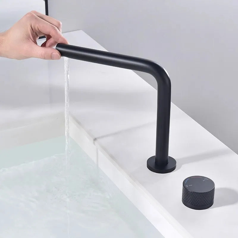Brushed Rose gold Basin faucet two holes Gun Grey Widespread bathroom faucet Brushed Gold sink tap rotating widespread basin Tap