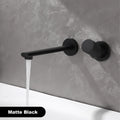Luxury brushed gold brass wall mounted adjustable water volume bathroom faucet Embedded design for hot and cold water basin Tap