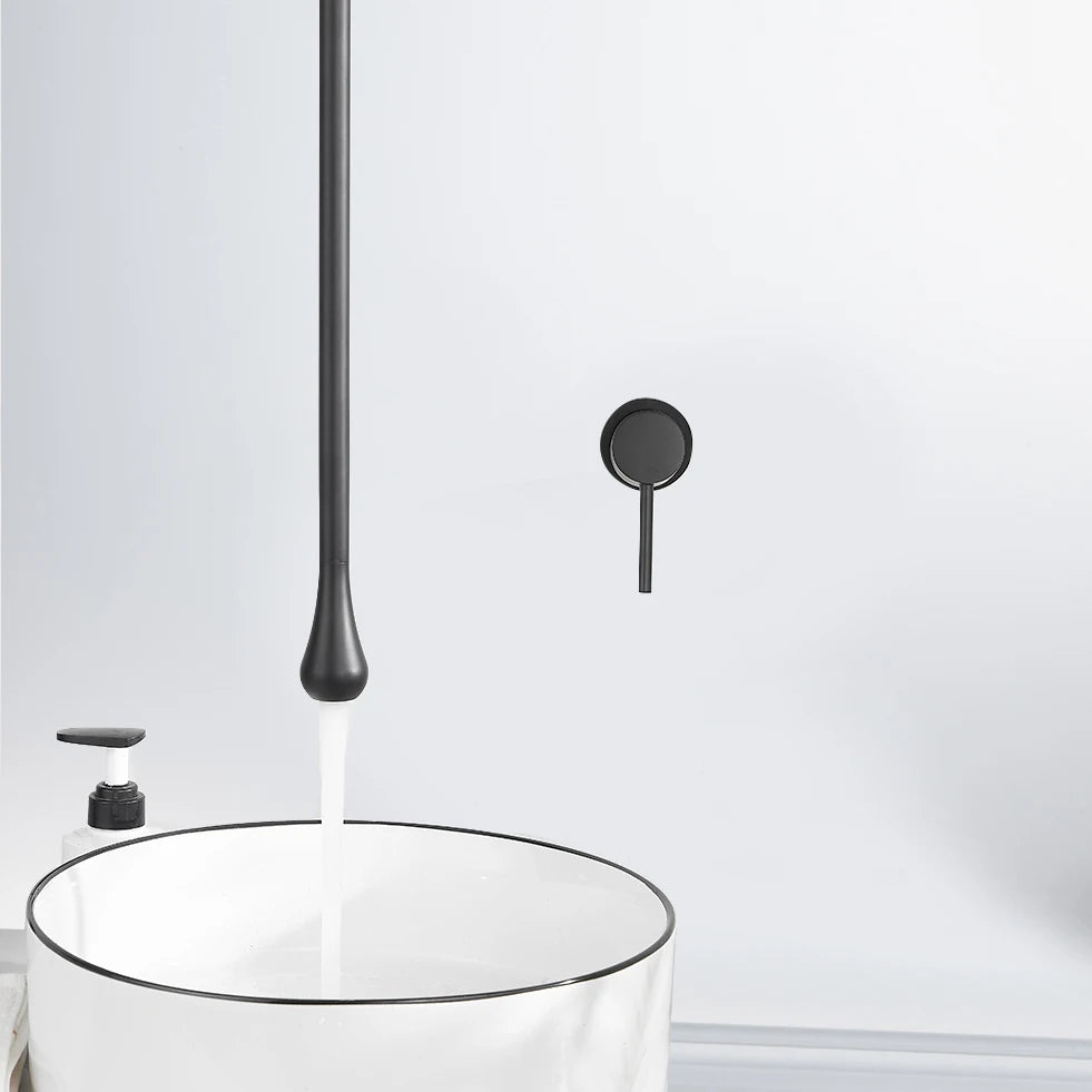 Water Drop Ceiling Mounted Bathroom Faucet Solid Brass Wall Mounted Hot Cold Water Sink Mixer Tap for Basin Bathtub