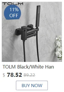 TOLM 3PCS Bathroom Bathtub Faucet Basin Faucet Deck Mounted Spa Tub Mixer Tap Cold Hot Mixer Waterfall Matte Black White Color