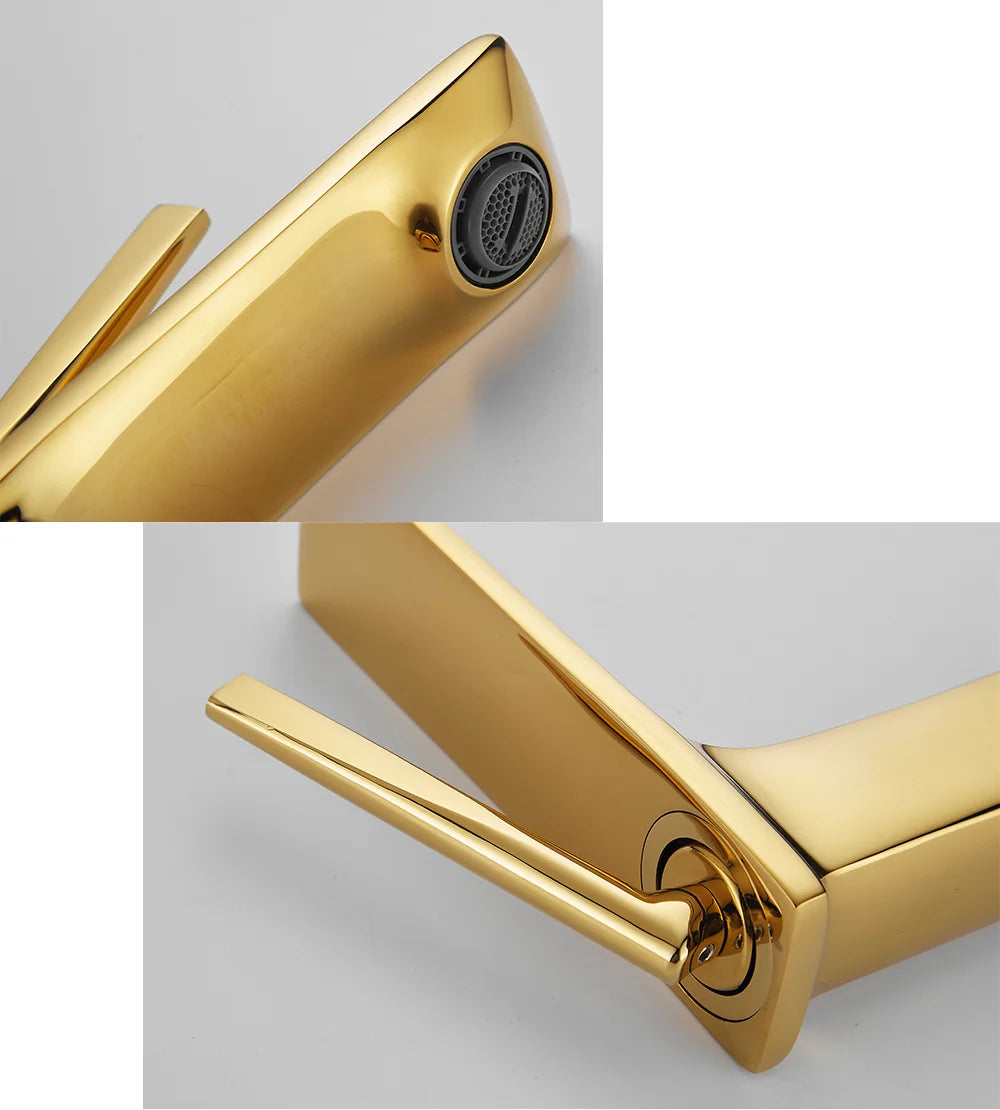 Basin faucet bathroom washbasin faucet hot and cold basin sink faucet bathroom faucet brushed gold faucet