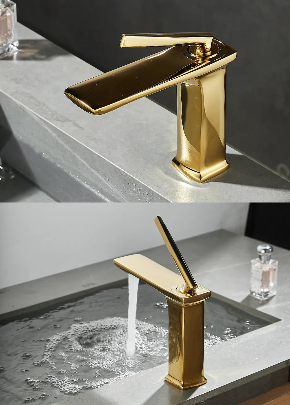 Basin faucet bathroom washbasin faucet hot and cold basin sink faucet bathroom faucet brushed gold faucet
