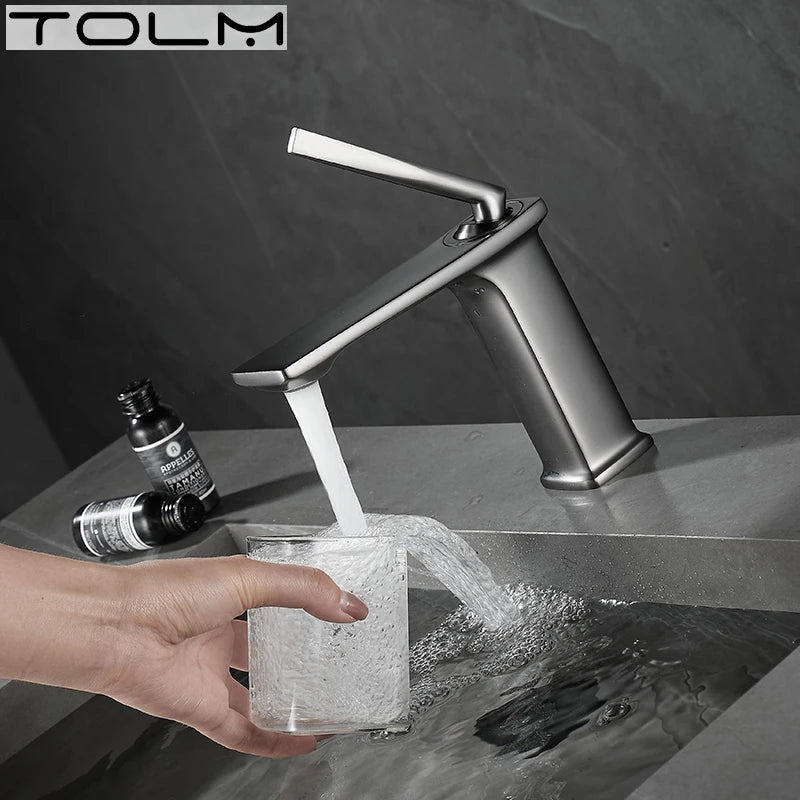 Basin faucet bathroom washbasin faucet hot and cold basin sink faucet bathroom faucet brushed gold faucet