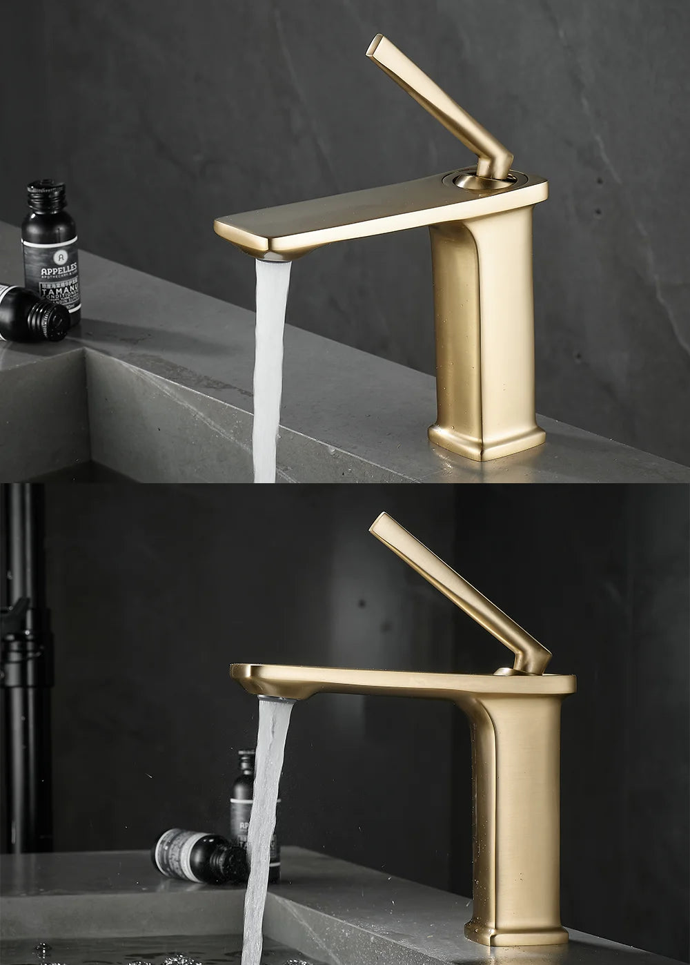 Basin faucet bathroom washbasin faucet hot and cold basin sink faucet bathroom faucet brushed gold faucet