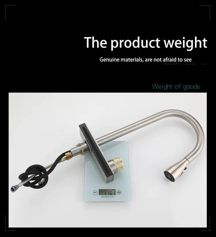 304 Stainless Steel Kitchen Waterfall Faucet Single-Hole Cold And Hot Water Faucet Can Rotate Multi-function Faucet