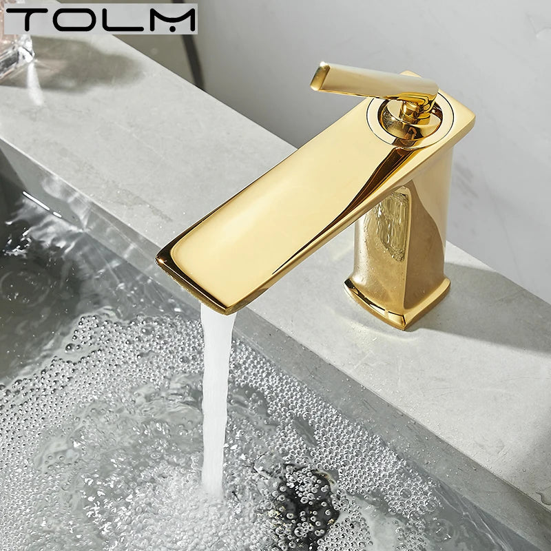 Basin faucet bathroom washbasin faucet hot and cold basin sink faucet bathroom faucet brushed gold faucet