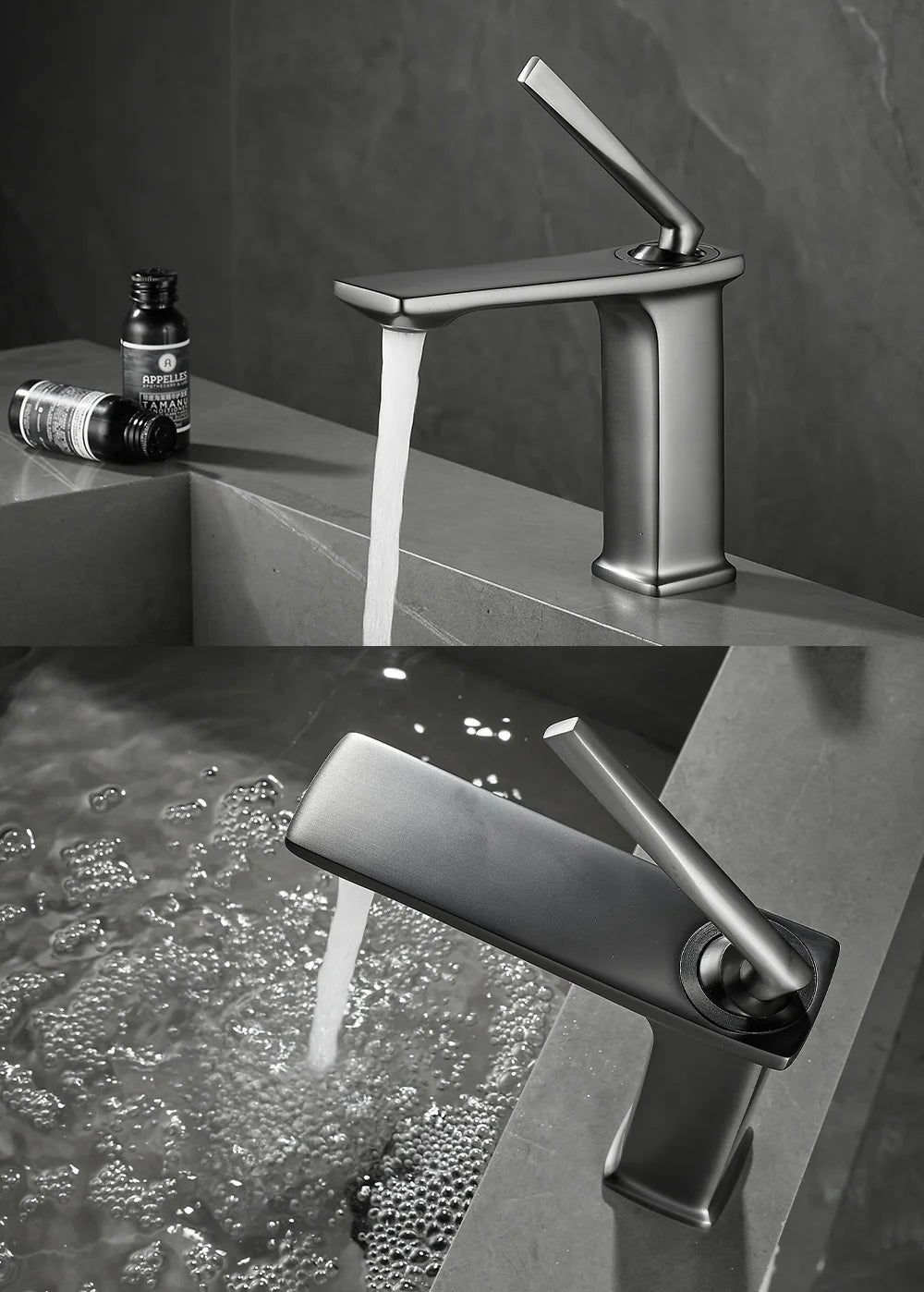 Basin faucet bathroom washbasin faucet hot and cold basin sink faucet bathroom faucet brushed gold faucet