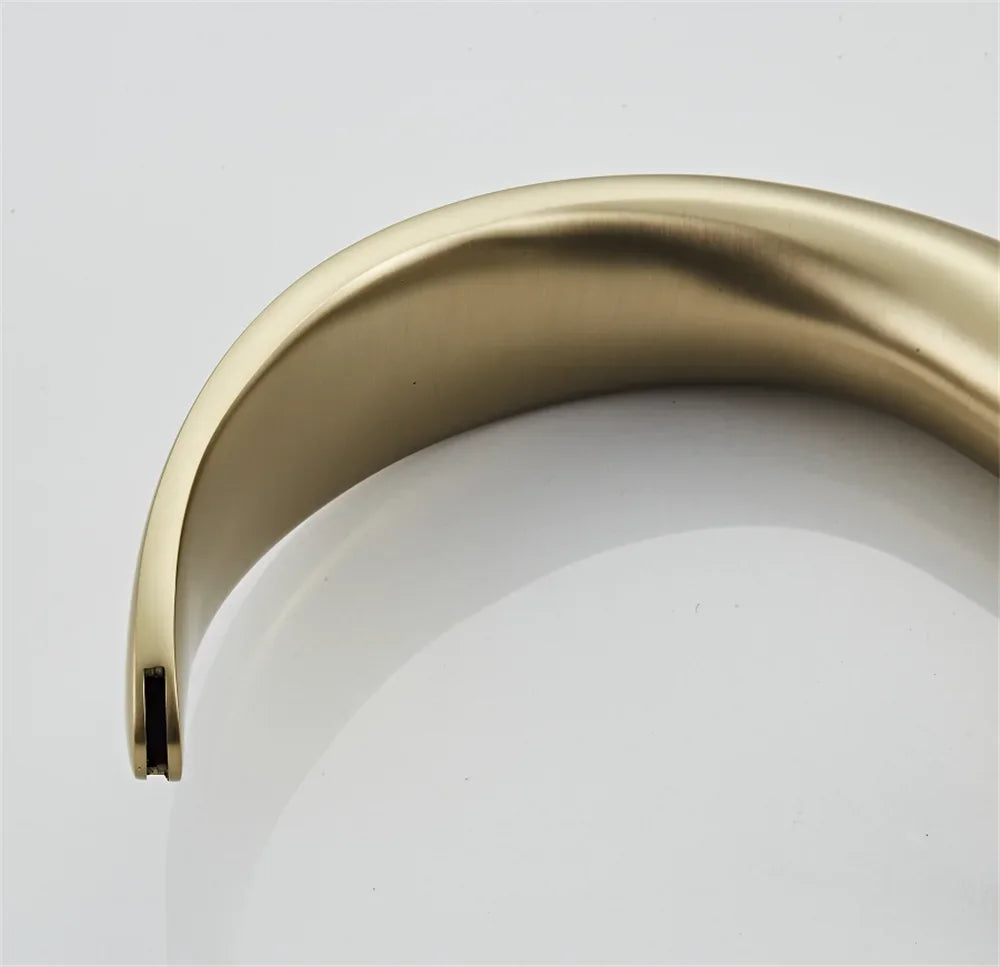 Black Bathtub Faucet Set Floor Decked Brushed Gold Brass Waterfall Bathtub Mixer Morden Style Gold Bathroom Taps