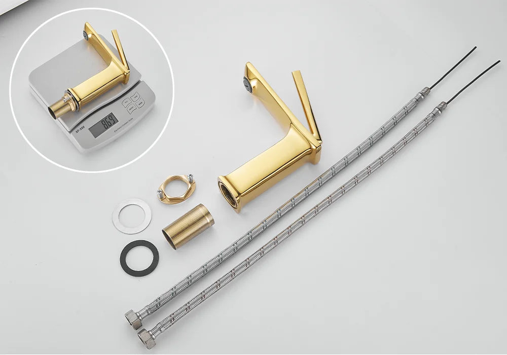 Basin faucet bathroom washbasin faucet hot and cold basin sink faucet bathroom faucet brushed gold faucet