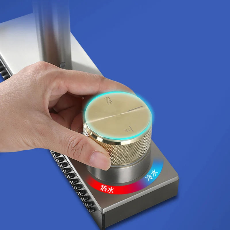 304 Stainless Steel Kitchen Waterfall Faucet Single-Hole Cold And Hot Water Faucet Can Rotate Multi-function Faucet