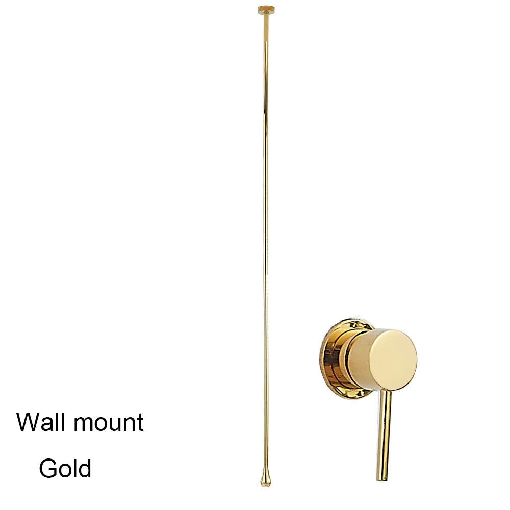 Water Drop Ceiling Mounted Bathroom Faucet Solid Brass Wall Mounted Hot Cold Water Sink Mixer Tap for Basin Bathtub