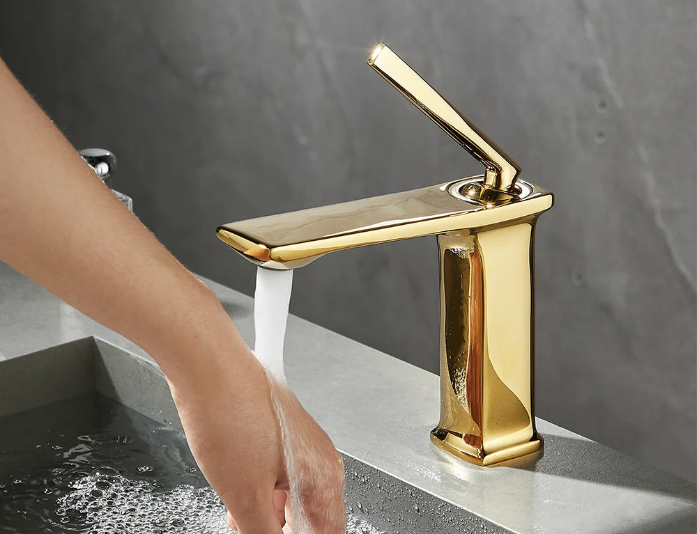Basin faucet bathroom washbasin faucet hot and cold basin sink faucet bathroom faucet brushed gold faucet