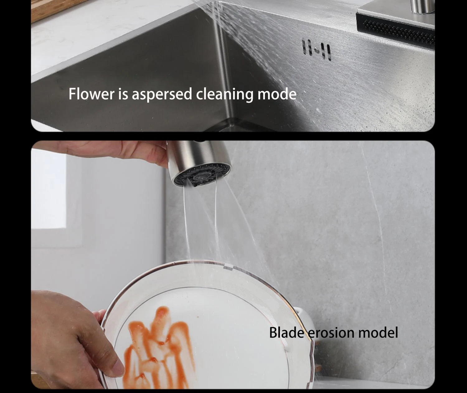 304 Stainless Steel Kitchen Waterfall Faucet Single-Hole Cold And Hot Water Faucet Can Rotate Multi-function Faucet