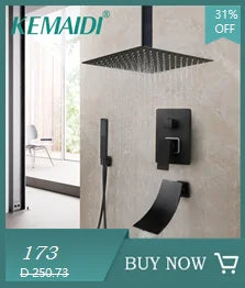 KEMAIDI Brass Freestanding Bathtub Shower Faucet Floor Tub Filler Mixer Tap 360 Degree Swivel Spout Shower Systerm Matte Black